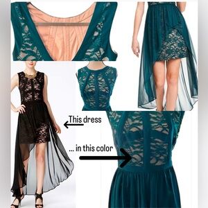 High Low Dress! Morgan & Co. Teal Blue Dress Formal Evening Party